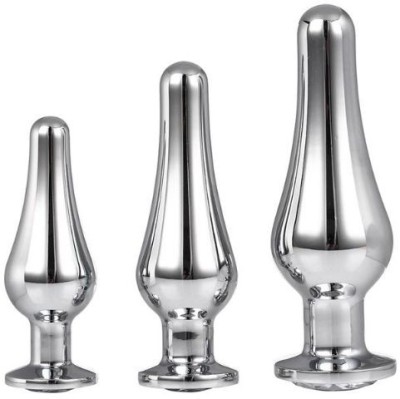 Set 3 Dopuri Anale Pleasure Plug Argintiu Gleaming Love foto