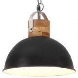 Cumpara ieftin Lampă suspendată industrială, negru, 32 cm, mango, E27, rotund