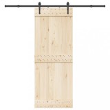 VidaXL Set feronerie pentru uși glisante, negru, 213,5 cm, oțel