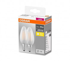 Set 2 becuri LED Osram E14 LED BASE CLASSIC B 4W 40W 2700K 470 lm A++ Lumina calda foto