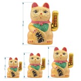 Pisica norocoasa ceramica Maneki Neko aurie 26 cm