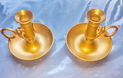 E121-Set 2 Sfesnice pereche de camera Biedermeier sistem cu ridicator bronz. foto
