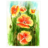 E38. Tablou, Florile abundentei, 2022, acuarela, coala A4 neinramata, 21x29cm, Flori, Suprarealism, RavariuArt