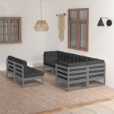 vidaXL Set mobilier de grădină cu perne, 7 piese, lemn masiv de pin 3076656