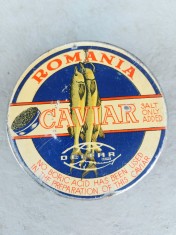 Cutie veche din tabla -Caviar Romania -Perioada Comunista 250g foto