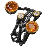 Cumpara ieftin Inel argint 925 cu orange opal si topaz, 6.5