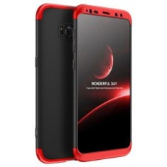 Husa Samsung Galaxy S8 Plus, Elegance Luxury, 360&deg; 3in1 Negru-Rosu