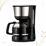 Cumpara ieftin Cafetiera Chocolate, 1000 W, Cana din Sticla 1.25 L, Sistem Anti-Picurare, Oprire Automata, Mentinere la Cald, Otel Inoxidabil, Silver