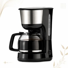 Cafetiera Chocolate, 1000 W, Cana din Sticla 1.25 L, Sistem Anti-Picurare, Oprire Automata, Mentinere la Cald, Otel Inoxidabil, Silver