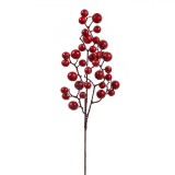 Creangă Decorativă de Crăciun, Pomușoare Frosty, Lungime 62 cm, Roșu, Oem