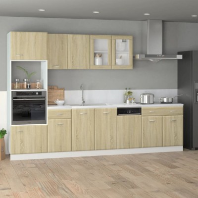 Set dulapuri de bucătărie Lyon 7 piese stejar sonoma, lemn prelucrat foto
