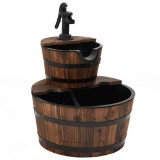 Cumpara ieftin Fantana cu pompa, 44,5x44,5x58 cm, lemn masiv de brad