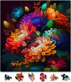 Puzzle din lemn - Colorful Italian Asters | Woodmix Puzzles