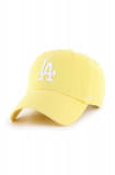 47brand șapcă de baseball din bumbac MLB Los Angeles Dodgers culoarea galben, cu imprimeu, 47 Brand