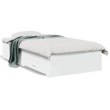 Cumpara ieftin Cadru de pat cu sertare, alb, 90x190 cm, lemn prelucrat