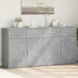 VidaXL Dulapuri, 2 buc., gri beton, 79x38x80 cm, lemn prelucrat