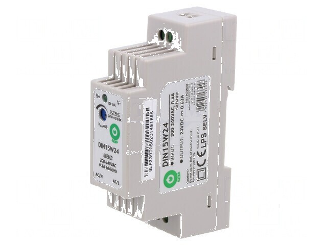 Alimentator pulsatoriu pentru şină DIN 15W 24VDC 0&divide;630mA