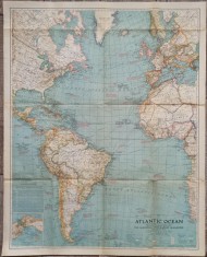 Oceanul Atlantic// harta The National Geographic Magazine, 1939 foto