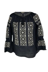 Bluza tip ie dama R46, negru/bej marimea 4XL