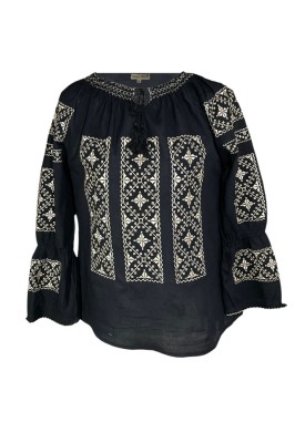 Bluza tip ie dama R46, negru/bej marimea 4XL foto