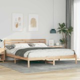 Cadru de pat cu headboard Maro 180 x 200 cm Lemn de brad