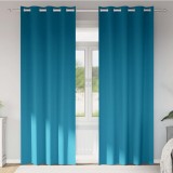 Perdele cu perdele 2 pcs Turcoaz 245 x 140 cm Poliester