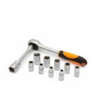 Set chei tubulare 12buc 1/4&quot; 5-13mm clichet Crom-Vanadiu HANDY