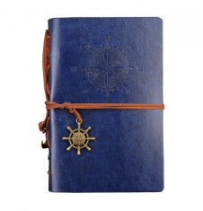 Agenda cu coperta din piele ecologica, BUSOLA, 23X16 CM, Albastru