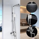Coloana de dus, Inox, para patrata, efect ploaie, 3 functii, montare pe perete, Satinat, Accesorii Incluse, LY005 ModernLight Concept