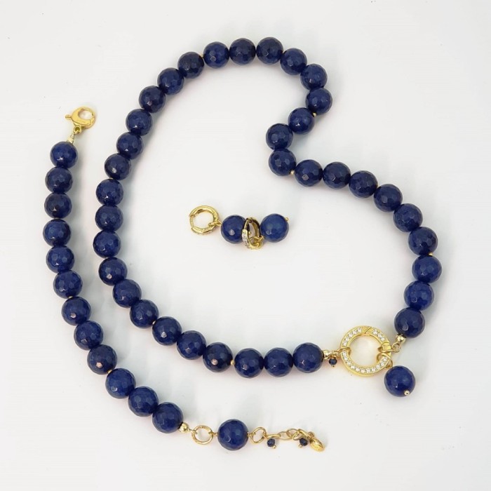 Set Harmony din agat albastru safir