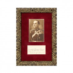 Generalul Nicolae Scarlat Stoenescu, fotografie tip carte poștală și cartea de vizită cu însemnare olografă, 1875-1941