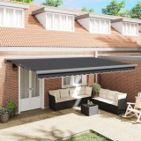 vidaXL Marchiză retractabilă automată Antracit 500x300 cm