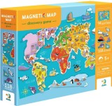 Puzzle magnetic - Harta lumii (118 piese), Dodo