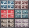 ROMANIA 1945 LP 168 APARAREA PATRIOTICA BLOCURI DE 4 TIMBRE MNH, Nestampilat