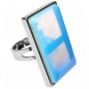Inel Opal, piatra stabilității translucidă dreptunghi 3 cm, reglabil