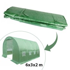 Folie protectie pentru solar de gradina, 6x3x2m, 8 ferestre, PE 140g/mp filtru UV
