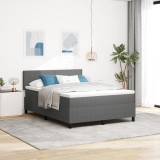 VidaXL Pat Box Spring cu Saltea Gri 160x200 cm Țesătură de Corduroy