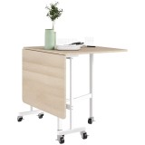 HOMCOM Masă de Dining Pliabilă pentru 4-6 Persoane cu Roți și Aripi Rabatabile Masă Rabatabilă pentru Bucătărie Sufragerie 120x80x73 cm Stejar | Aosom