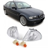 Pereche de semnalizatoare albe dreapta stanga, potrivita pentru BMW Seria 3 E46 Sedan Touring 98-01 Performance AutoTuning