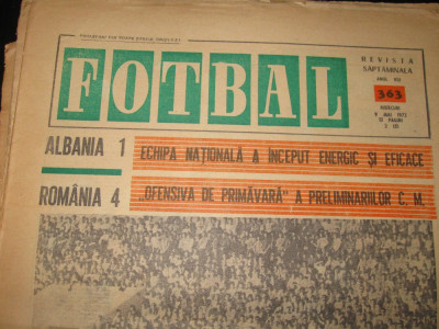 Revista Fotbal nr.363 / 9 mai 1973 - Albania-Romania(1-4) foto