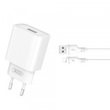 Incarcator Retea Cu Cablu Lightning XO Design CE02D, 18W, 3A, 1 x USB-A, Alb