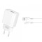 Incarcator Retea Cu Cablu Lightning XO Design CE02D, 18W, 3A, 1 x USB-A, Alb
