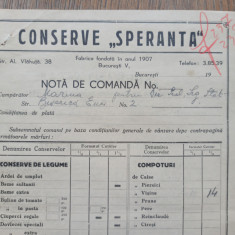 CONSERVE SPERANTA, CHITANTA CU ANTET FIRMA, CCA 1920