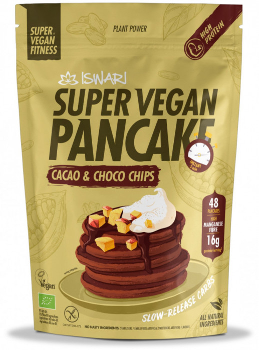 Mix clatite Super Vegan BIO cacao si chipsuri de ciocolata Iswari