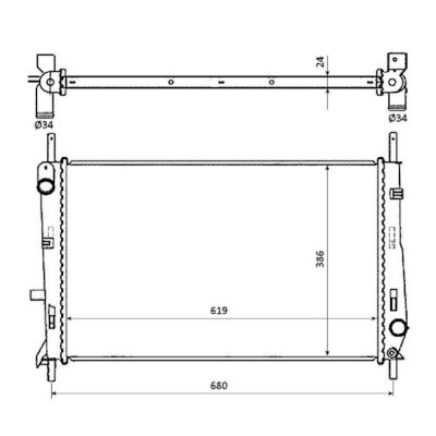 Radiator racire Ford Cougar, 09.1998-12.2001 (Motorizare 2, 0 96kw), Mondeo, 11.1992-09.2000 (Motorizare 1, 6 66kw; 1, 8 85kw; 2, 0 96/100kw) Benzina foto