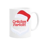 Cana alba personalizata &quot;Craciun Fericit&quot;, INOVATIX&reg;️. 330ml