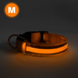 Zgardă LED - baterie - mărimea M - portocaliu