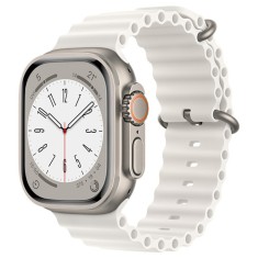 Techsuit - Watchband (W038) - Apple Watch 1/2/3/4/5/6/7/8/9/10/SE/SE 2 (38/40/41/42mm) - White foto