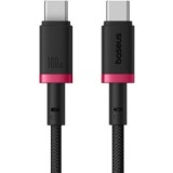 Cablu alimentare si date Baseus Dura, Fast Charging Data Cable pt. smartphone, USB Type-C la USB Type-C 100W, braided, 1m, rosu + negru