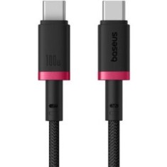 Cablu alimentare si date Baseus Dura, Fast Charging Data Cable pt. smartphone, USB Type-C la USB Type-C 100W, braided, 2m, rosu + negru